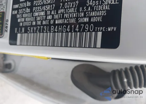 2017 Hyundai Santa Fe Sport 2.4L из США, поврежденный, VIN 5XYZT3LB4HG414790